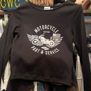 Princess Polly Black Motorcycle Custom Top